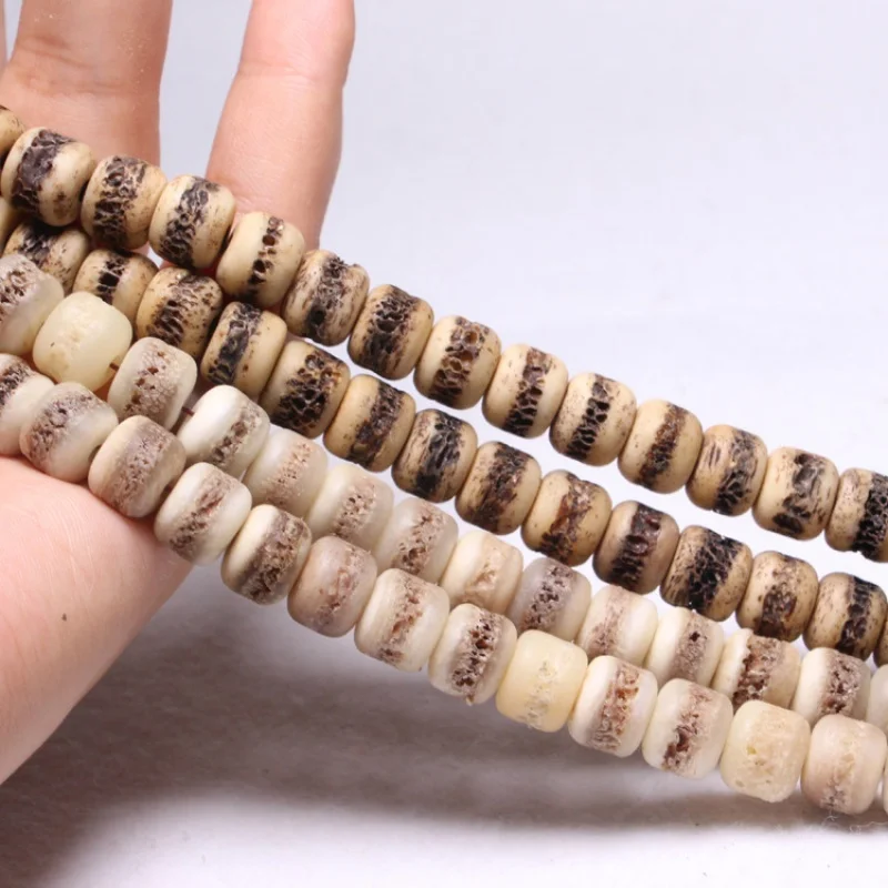 

108 Natural Yak Cranium Tablets Gabalfo Beads Bracelet