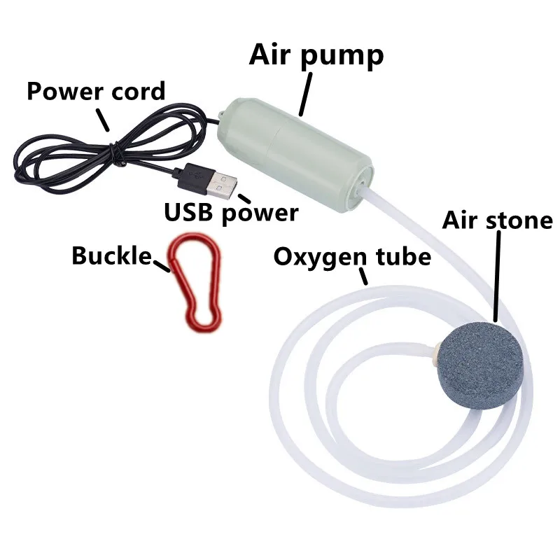 Portable Aquarium Oxygen Air Pump USB Silent Energy Saving Fish Tank Aerator  Mini Small 5v 1W Oxygenator Aquarium Accessories