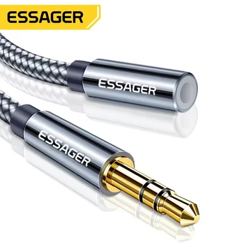 Essager cabo de extensão de fone de ouvido jack 3.5mm cabo aux de áudio 3.5mm fêmea divisor cabo extensor de alto-falante para adaptador de fone de ouvido