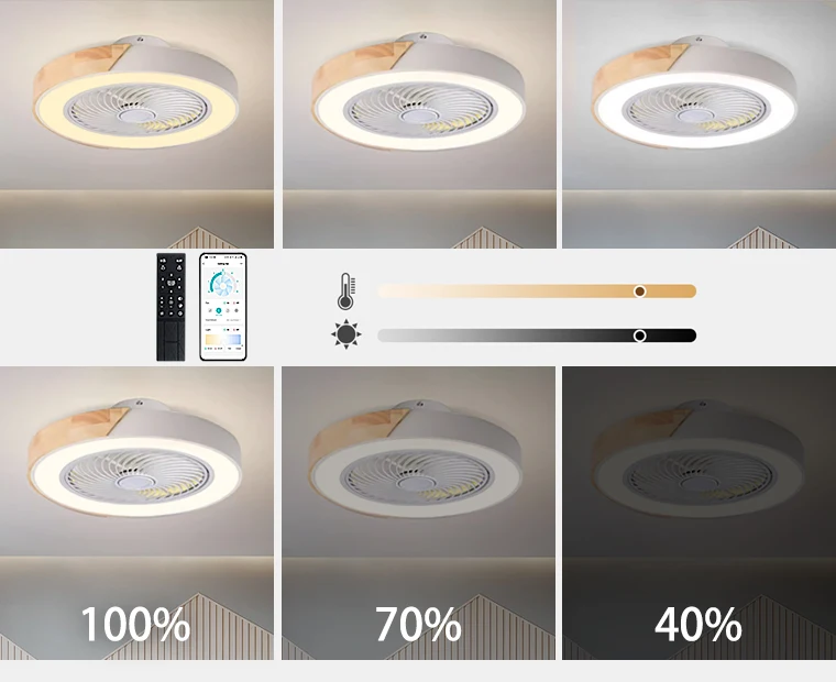 Description Picture 3 of itemSmart Ceiling Fans With Light For Living Room Dining Room Blades Reversible 6 Speeds 52CM Fans Lighting 110V/220V