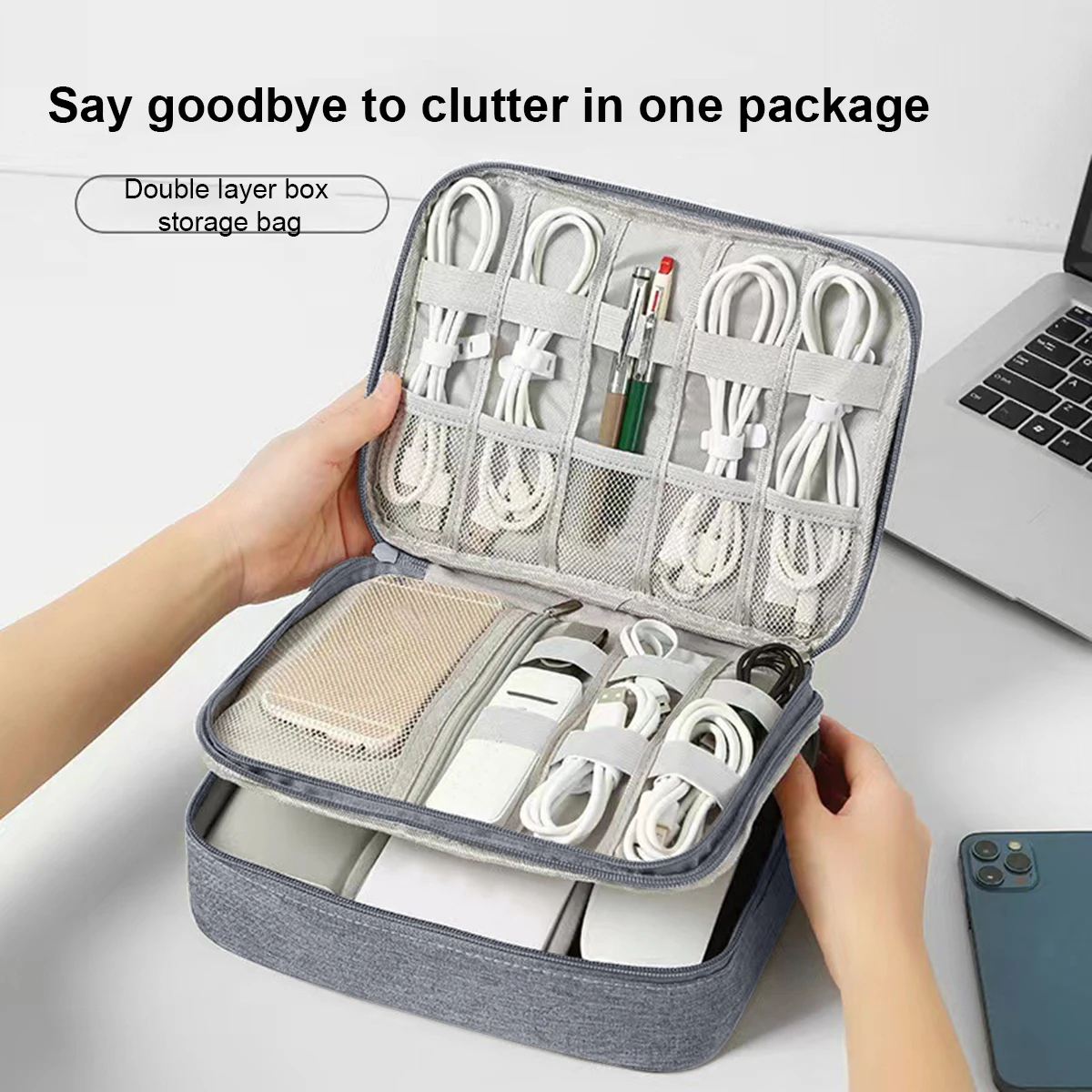 Portable Storage Bag cable organizer storage bag storage organizer bag organizer Data Cable Mobile Power Supply Charging Cable Digital Accessories Sorting Bag Travel Daily Necessities