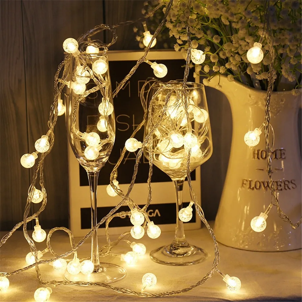 Description Picture 4 of item3M LED Light Crystal Ball Outdoor Garden Camping Light String 20 LED Lights Waterproof Garland Light Ramadan Decorations