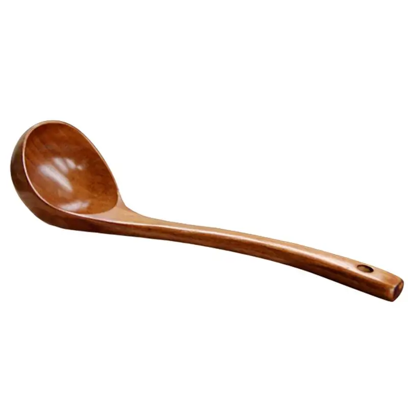 

Natural Wood Soup Ladle Non Stick Pan Tableware Secondary Wooden Cooking Spoon Mixing Stirr Wood Handle Round for Wood Soup