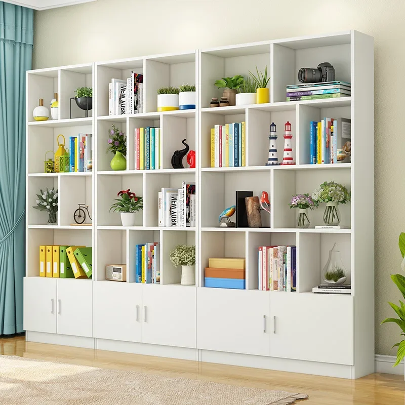 Bookshelf bookcase free combination rack simple floor children's bookcase living room simple storage locker customization