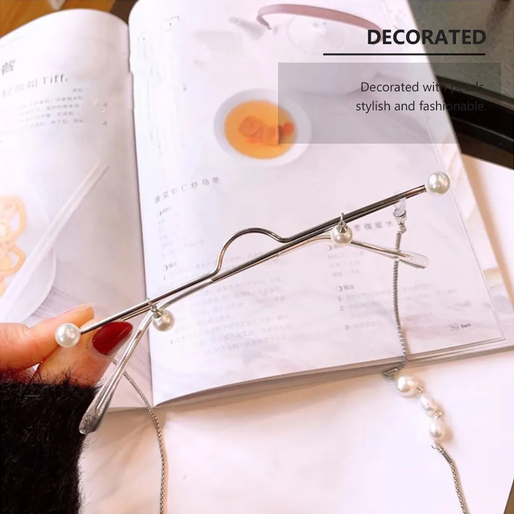 1Pcs 진주 장식 금속 사진 소품 안경 프레임 렌즈 없음 세련된 경량 파티 코스프레 생일 연회 무대 의상