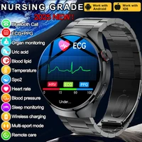2025 New Nursing Grade Smart Watch Blood oxygen Blood Lipid Uric Acid ECG+PPG Body Temperature Bluetooth Call Health Smartwatch 1