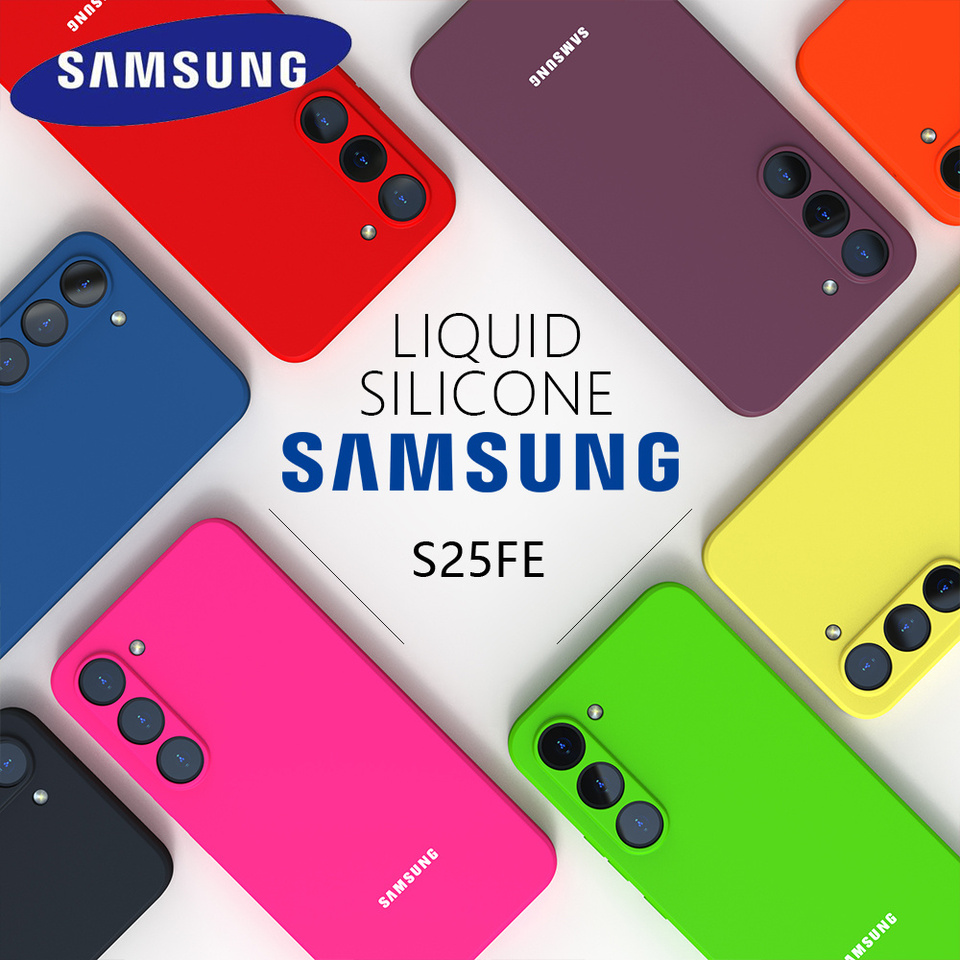 For Samsung Galaxy S25 FE S25 S24 S23 S22 S21 Ultra Plus FE S25 Edge S20FE Liquid Silicone Phone Back Cover