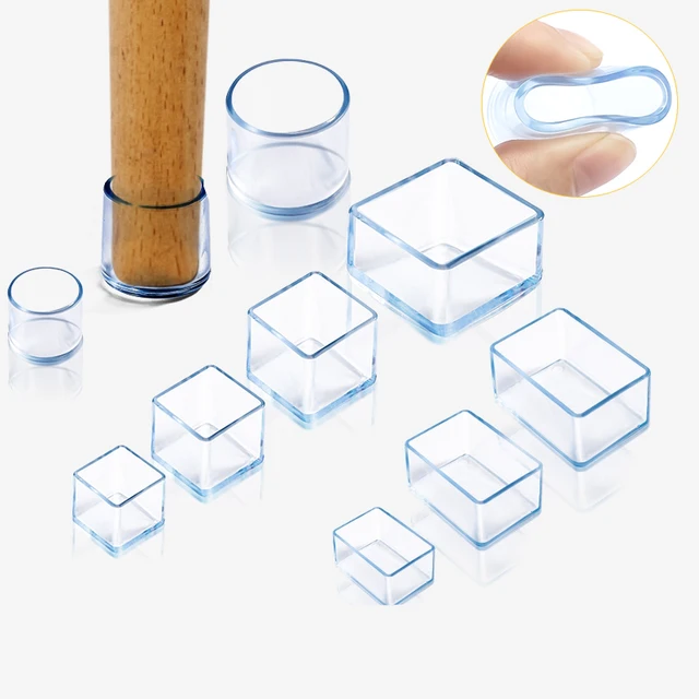 Protecteur de pied de meuble Transparent, couvre-pied de Table et de chaise, capuchon en Silicone résistant à l'usure, réduction du bruit, protection du sol 1
