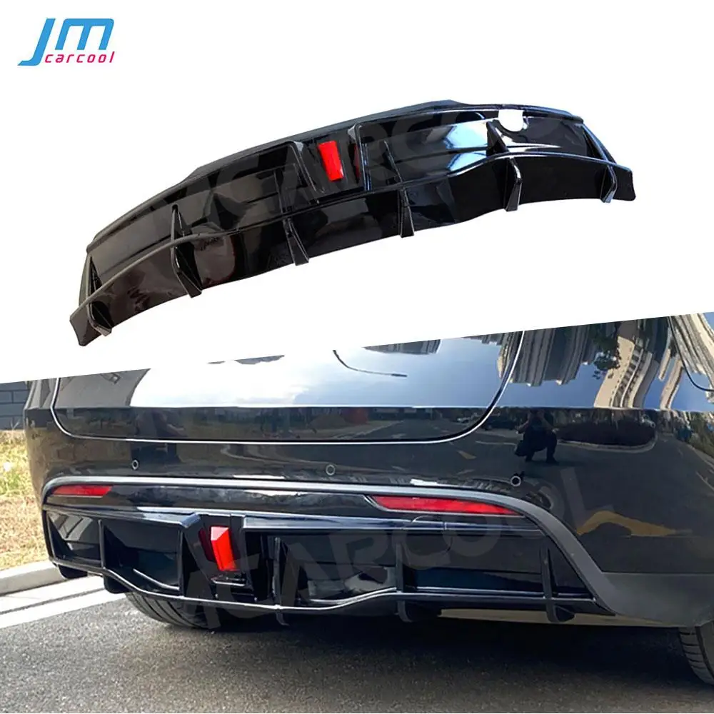 ABS-Carbon-Look-Rear-Diffuser-Bumper-Lip-Splitter-With-Led-Light-For ...
