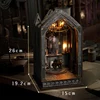 DIY Book Nook Wooden Miniature Model Kit Gothic Church Architecture Bookend Assembled 3D Puzzle Bookshelf Home Decor Adult Gifts 6