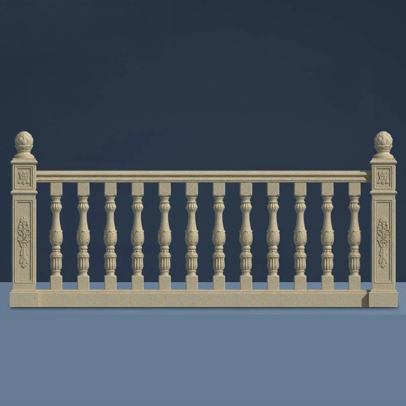 European Style Stair Handrail Mold Cast in Place Cement Sloped Railing Handrail Guardrail Steps Round Roman Column Mold Villa