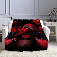 MINISO Marvel Deadpool Pattern Blanket Warm Soft Fluffy Kids and Adult Sofa Bed Throw Blanket Outdoor Travel Camping Sheet Gift 1