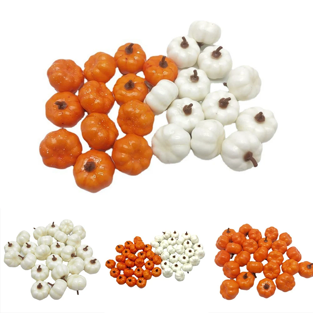 Mini Artificial Halloween Pumpkin Decor Simulation Vegetable Farmhouse Harvest Home Party Decorations 12/24/48pcs artificial pumpkin decoration