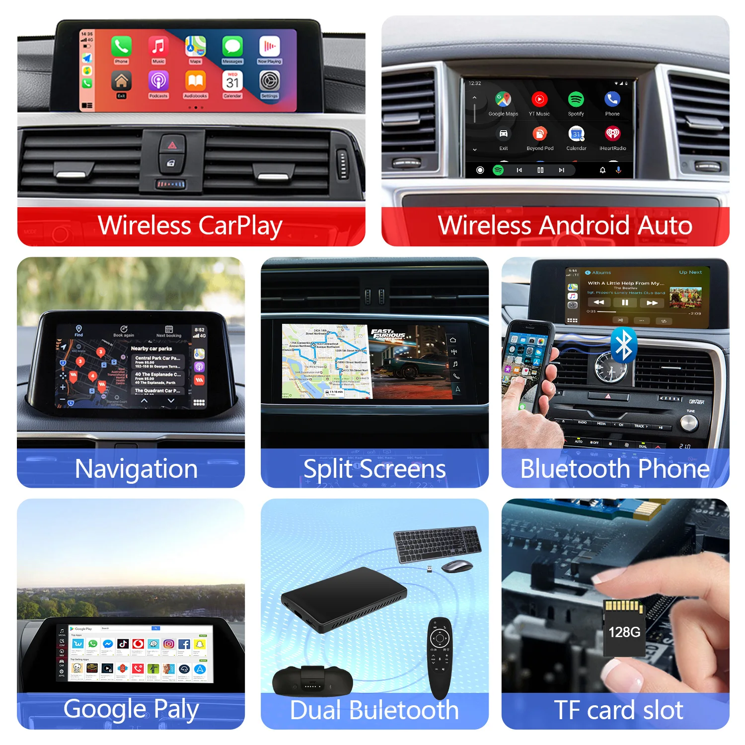 OTTOCAST U2 Plus CarPlay Ai Box 64G Android Wireless CarPlay 