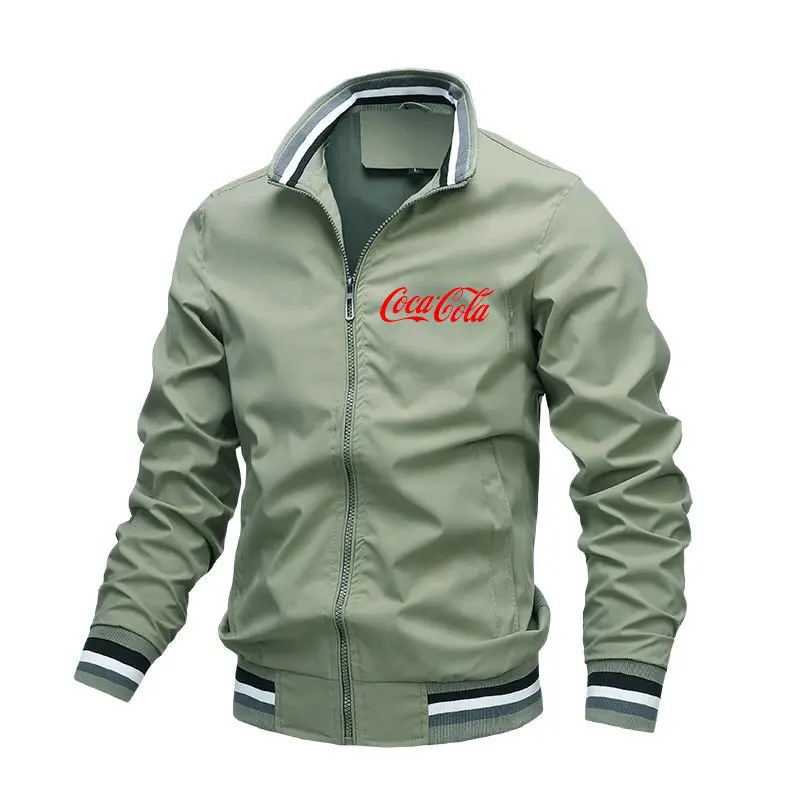 

Coca-Cola 2022 Spring and Autumn High-end Elastic Long-sleeved Jacket Simple Student Casual Jacket To Increase