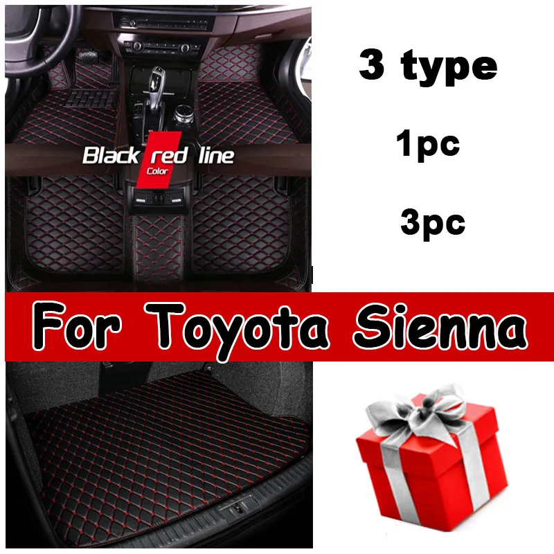 

Car Floor Mats For Toyota Sienna（Seven Seats）2005 2006 2007 2008 Custom Auto Foot Pads Automobile Carpet Cover accessories