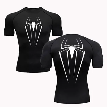 Abbigliamento sportivo da uomo T-shirt ad asciugatura rapida Compressione Protezione solare Camicie Allenamento in palestra Corsa Bodybuilding Maglietta a maniche corte S-3XL