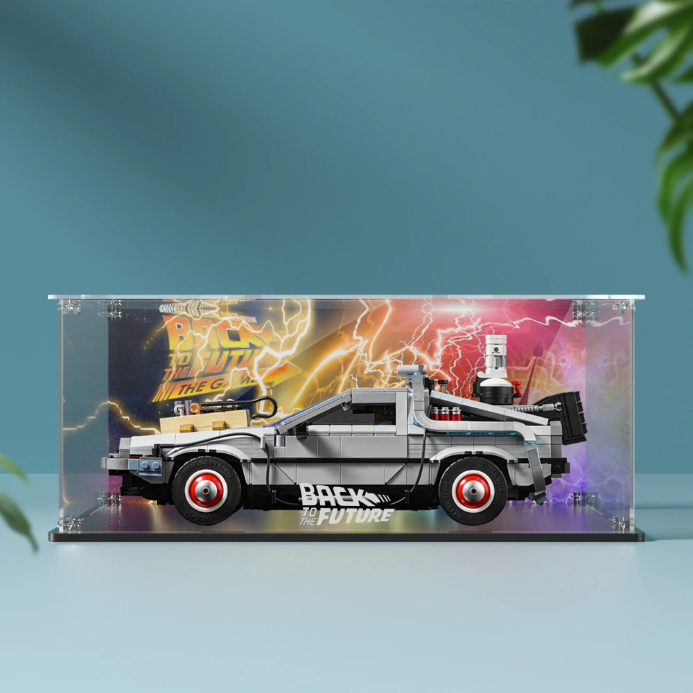 Acrylic Display Box for Lego 10300 Back to the Future Time Machine Dustproof Clear Display Case (Lego Set not Included） 2