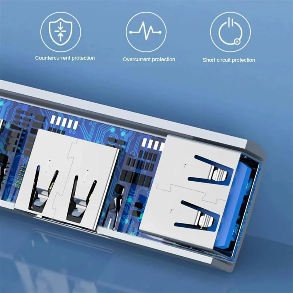 휴대용 USB 허브 도킹 스테이션, PC 노트북 컴퓨터용 멀티 포트 분배기, USB 3.0, 타입 C 3.0, 3 USB 허브 속도, 5.0Gbps, 3 in 1
