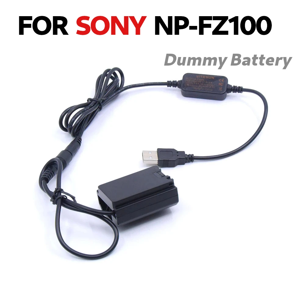 

NP-FZ100 VG-C3EM Dummy Battery+Power Bank 5V USB Cable Adapter For Sony Alpha A9 A7RM3 A7RIII A7M3 ILCE-9 A6600 A7M4 Camera