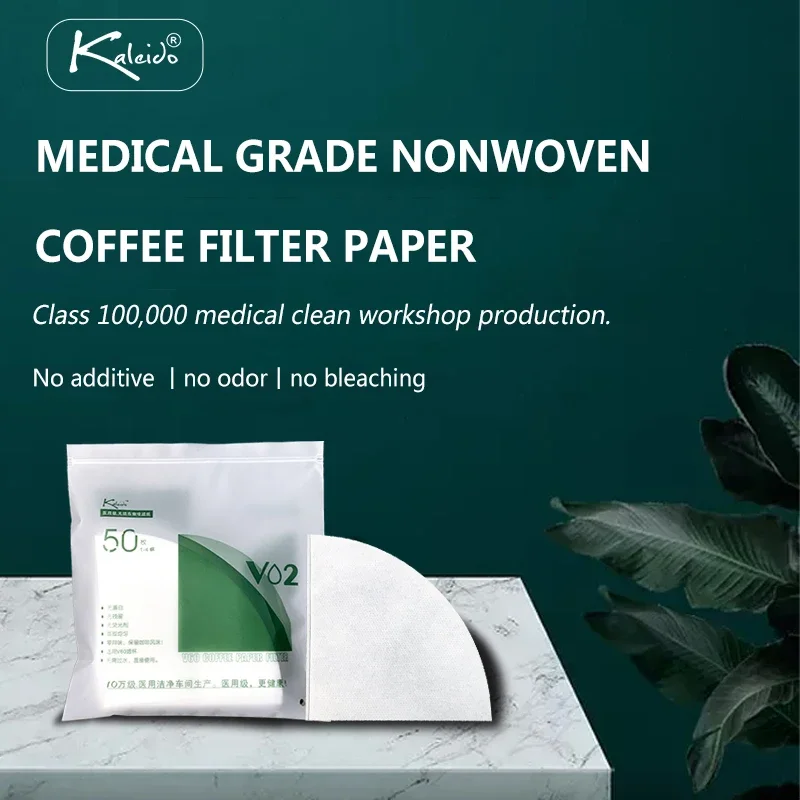 Kaleido Coffee Filter Paper 50/100Pcs Disposable Nonwoven Coffee Filter Paper Dripper Medical Grade Unbleached coffee filter paper