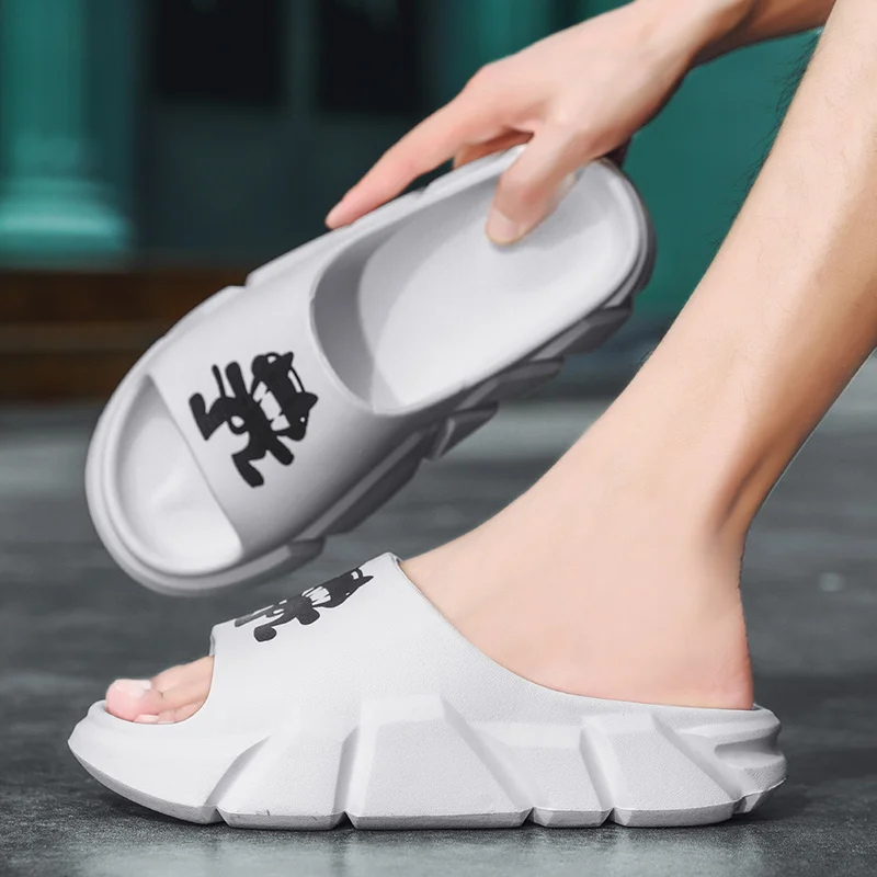 Tofflor för kvinnor och män Halkfria tofflor för inomhus utomhus Slip Bekväma mjuka skumsliders med tjock sula_voghion.com