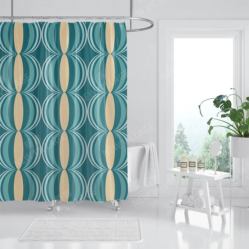 Waterproof fabric shower curtains Bathroom curtain accessories 180x200 Bath curtain for shower 240*248 nordic boho decoration 5