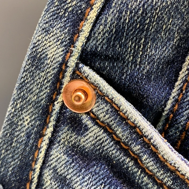 2024 High Street Retro Trendy Men's Jeans Spring and Autumn Loose Large Size Harem Stretch Casual All-Matching Hip Hop Trousers