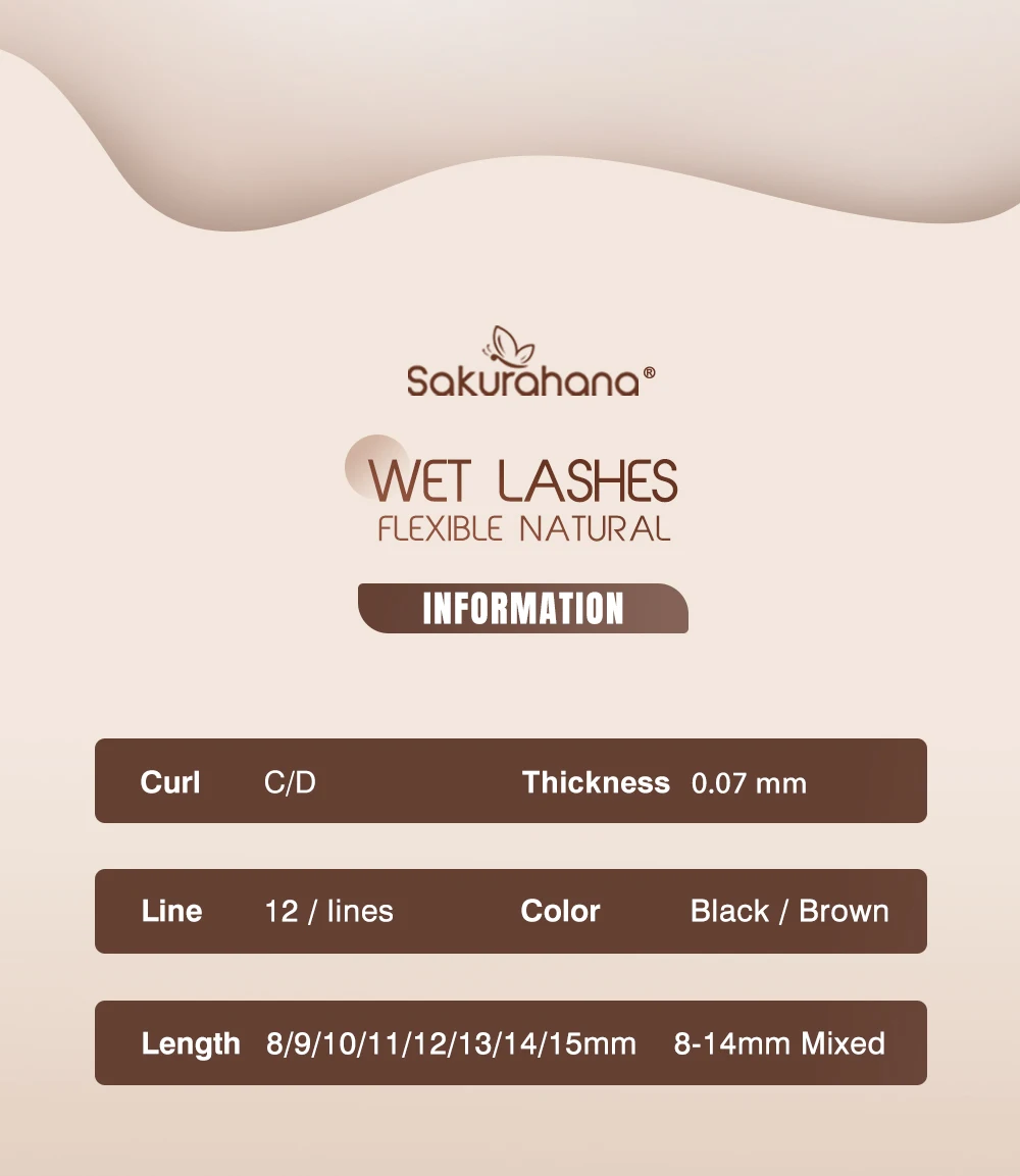 Sakurahana Nasswimpernverlängerung Cosplay Typ Spikes Wimpern Cluster Vorgefertigte Fächer Falsche Wimpern für Make-up Natuhana – Detail 2
