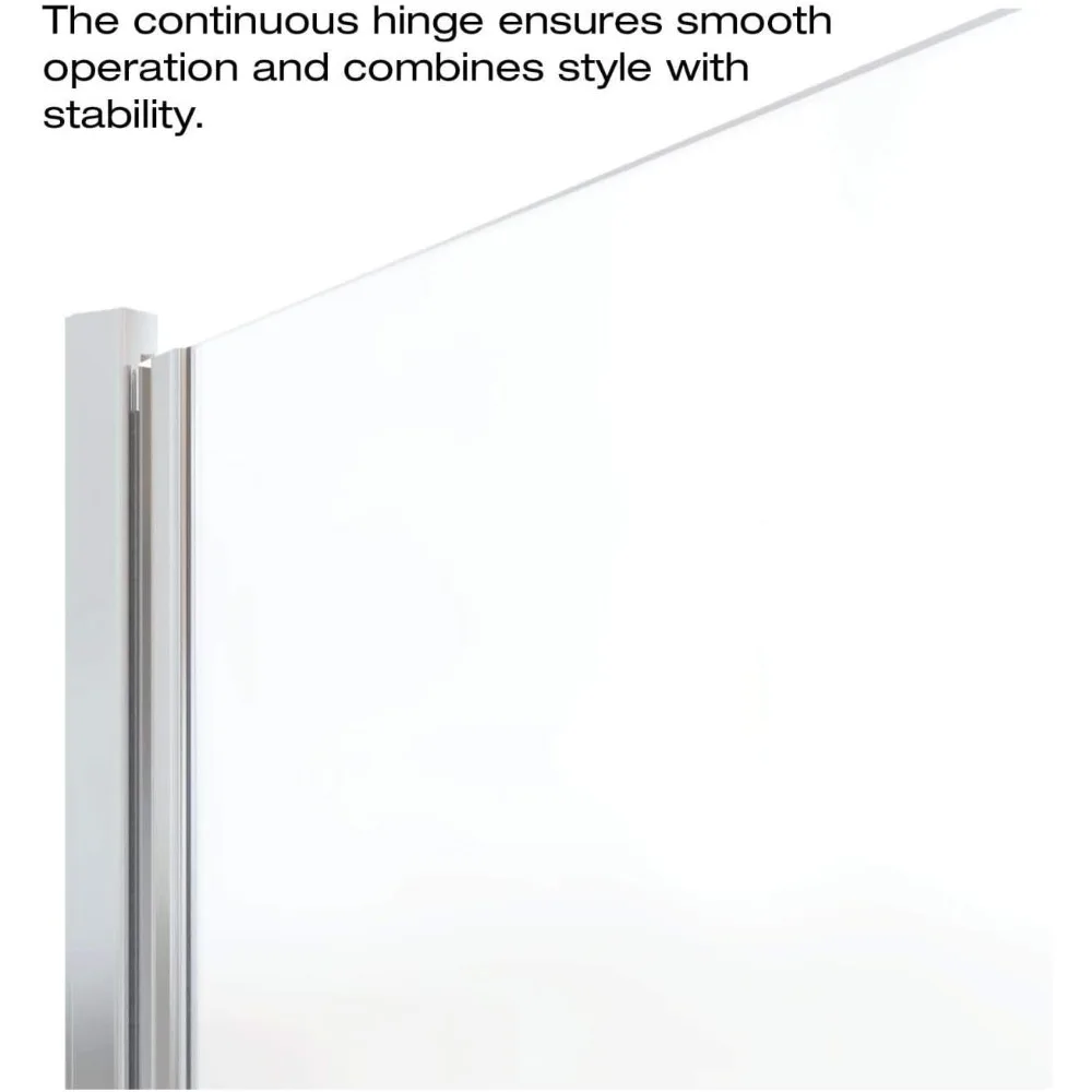 Infinity 27- 28 in Width, Semi-Frameless Clear Glass, Brushed Nickel Finish 2