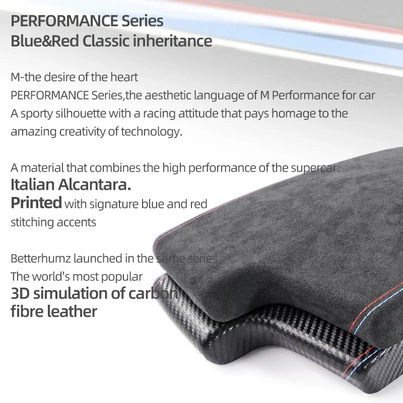 BMW E90 E92 E93 3 시리즈 2004-2011 Alcantara 랩 팔걸이 박스 패널 커버 트림 M 성능 자동차 인테리어 액세서리로 제작