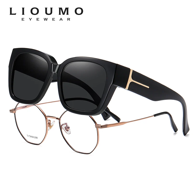 LIOUMO Oversize Fit Over Cover Occhiali da vista Uomo Occhiali da sole polarizzati Cover Miopia Eyewear Donna Guida anti-UV_voghion.com