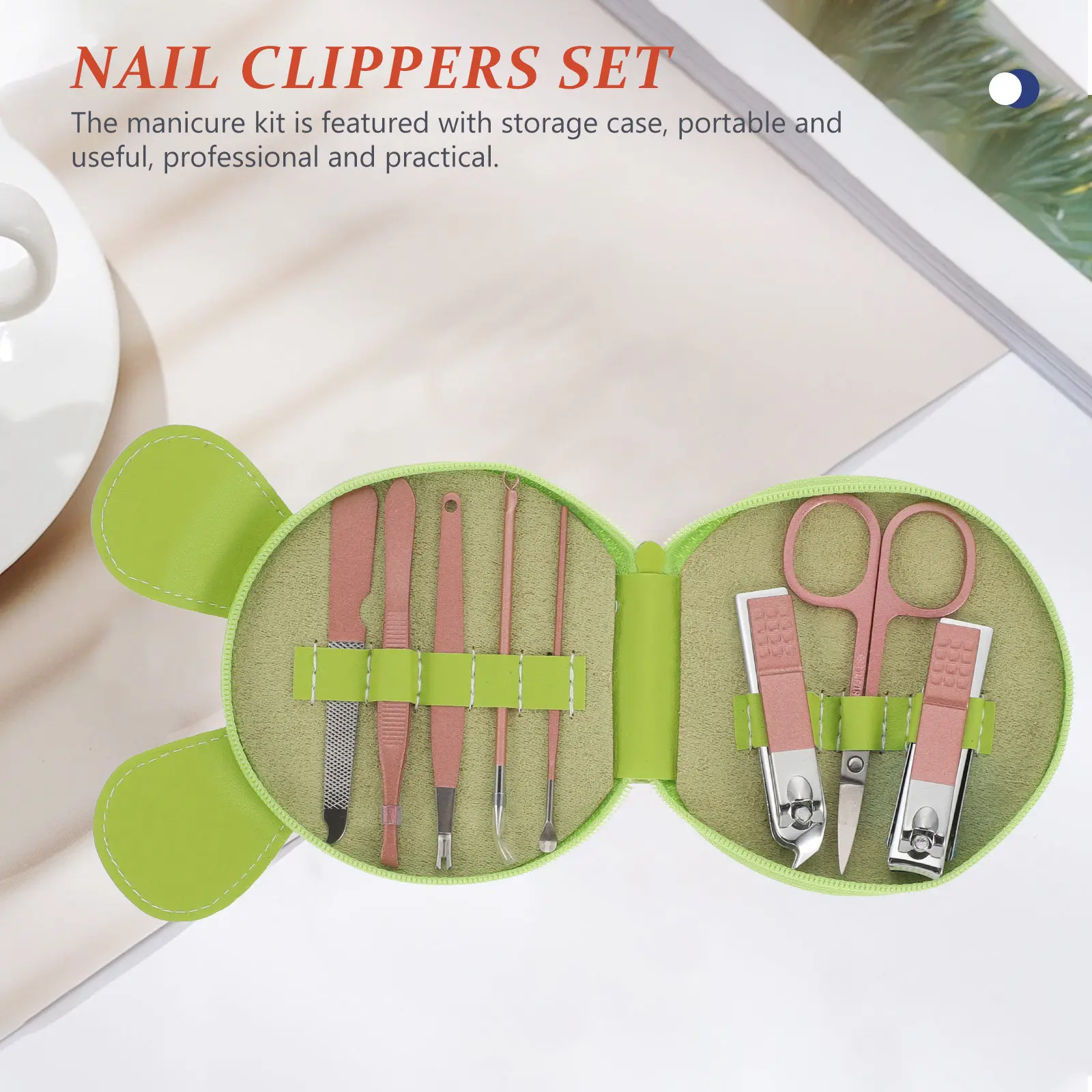 1세트 전문 네일 클리퍼 세트 스테인레스 스틸 휴대용 매니큐어 페디큐어 키트 여행용 네일 케어 그루밍 도구