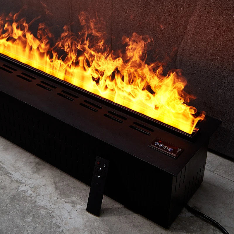 

Ce Approval Modern 3 Sided Fireplace Black Housing Electric Fireplace 7 Colors 3D Fogging Fireplace For Build-in