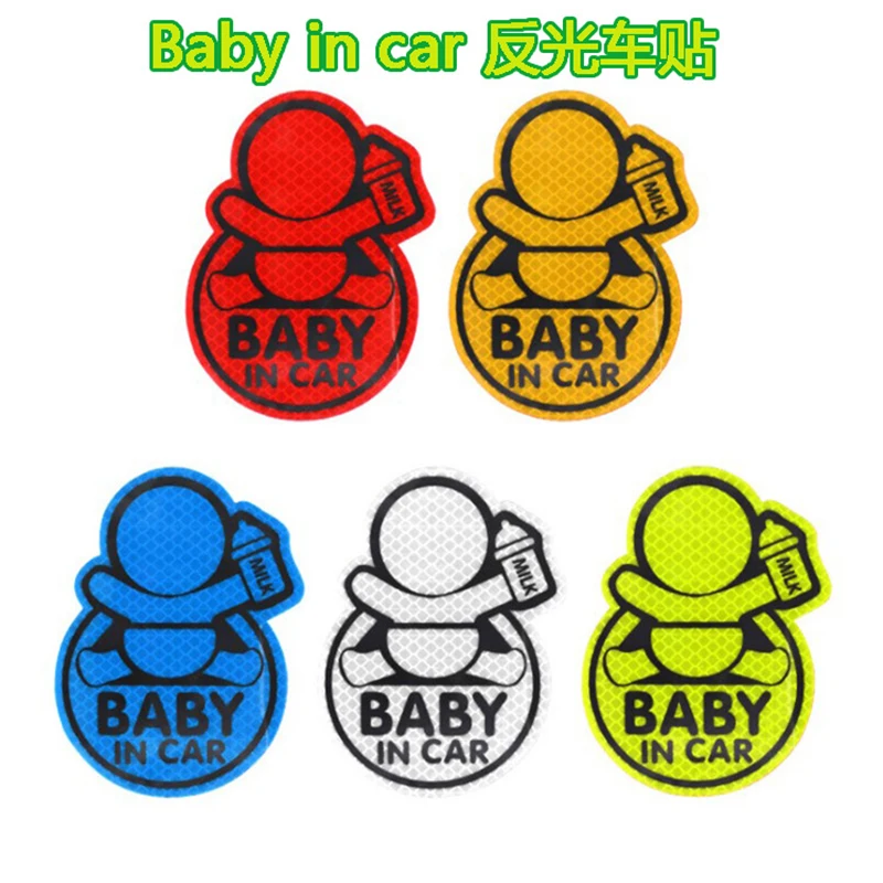 

1PC Car Personality "Baby In Car" Reflective Baby On Board Baby in Car Window Bumper Decor Sticker Vinyl Decal Cute Sign