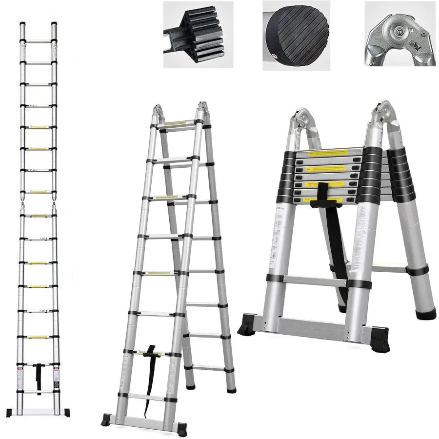 Bus Ladder Frame Telescoping Ladder A Frame 8FT 2.5M Straight Ladders 16.5ft Folding ...