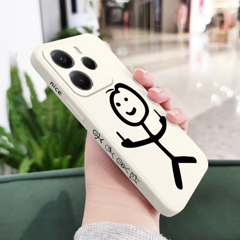 Premium Liquid Silicone Soft Cover Phone Case - Line Man Collection