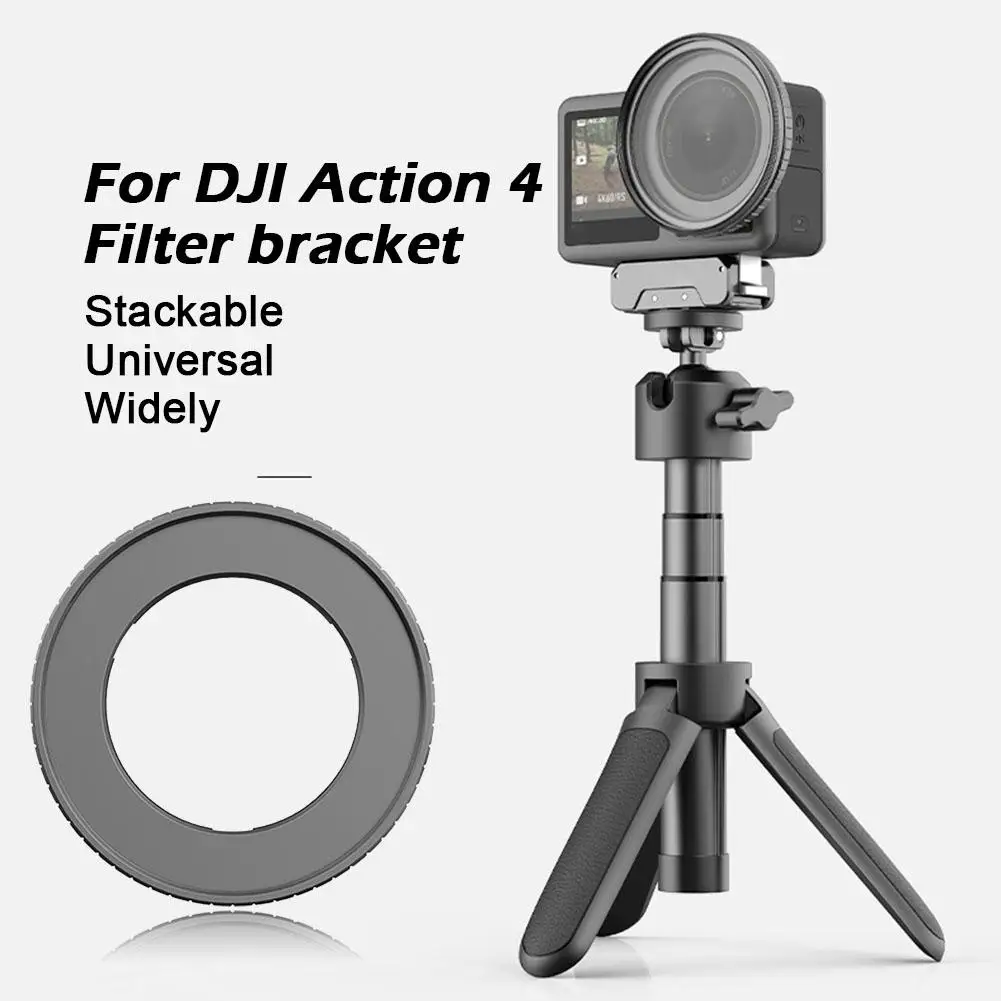 Dji 액션 4 호환 필터 거치대, 49mm 필터 필터 보호 실리콘 액세서리, 스포츠 카메라 프레임, 금속 Y0q2