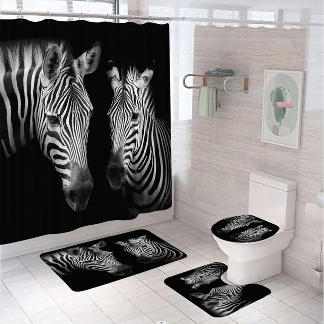 Safari Stripes Animal Print Bath Towel Set