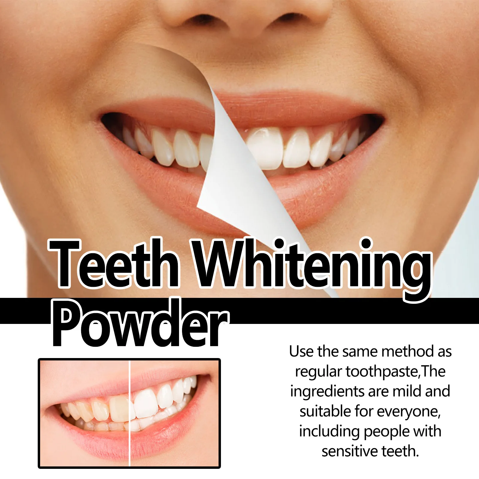 Natural Teeth Whitening Powder Activated Organic Charcoal Powder Polish Teeth Clean Strengthen Whitener Oral Hygiene teeth whitening powder