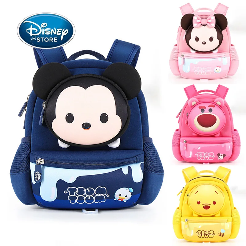 

Disney Tsum Tsum Kindergarten Baby Backpack Cartoon Minnie Mickey Schoolbag 3-6 Year Old Children Baby Anti Loss Bags