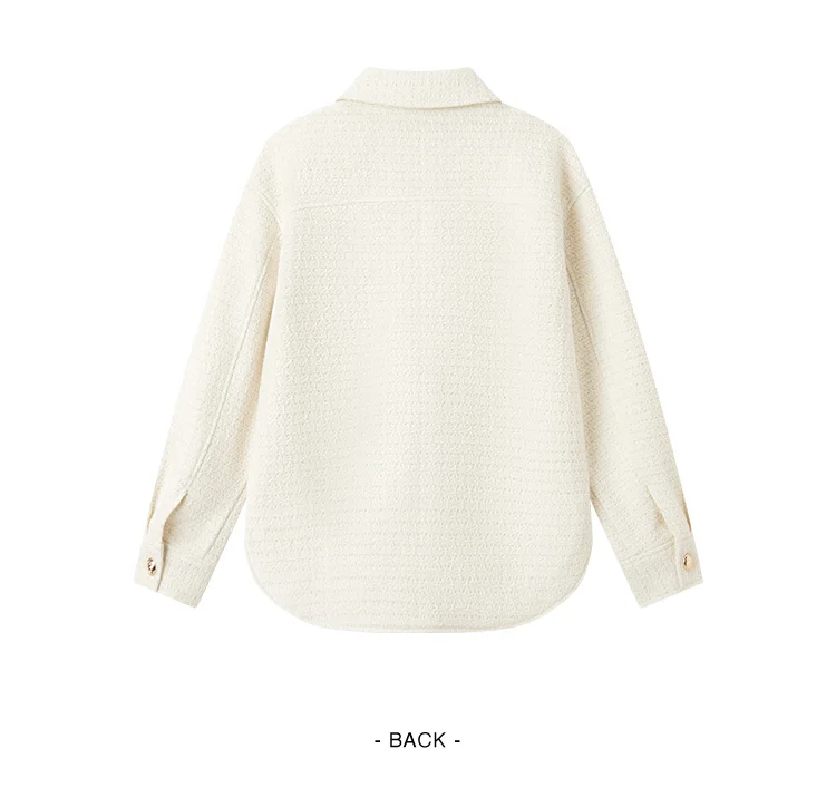 Prendas de abrigo para mujer, estilo medio largo, con abertura, nueva primavera, top de tweed de mezcla de lana