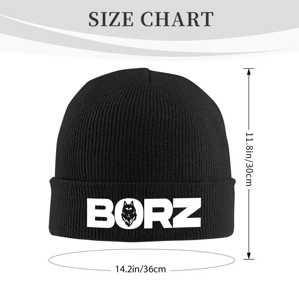 Tschetschenische Borz Wolf Strickmütze Beanie Herbst Winter Hüte Warme Acryl Mode Wappen Kappe für Männer Frauen Geschenk – Detail 1