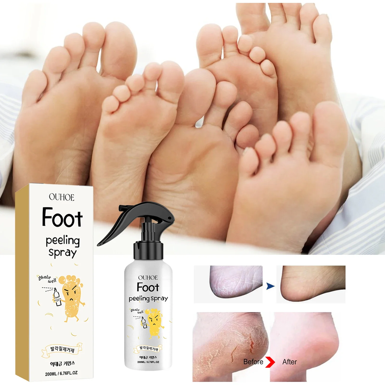 Description Picture 3 of itemDeep Clean Foot Exfoliating Spray Moisture Lock Callus Softener Anti Dry Crack Repair Odor Control Brightening Foot Care Liquid