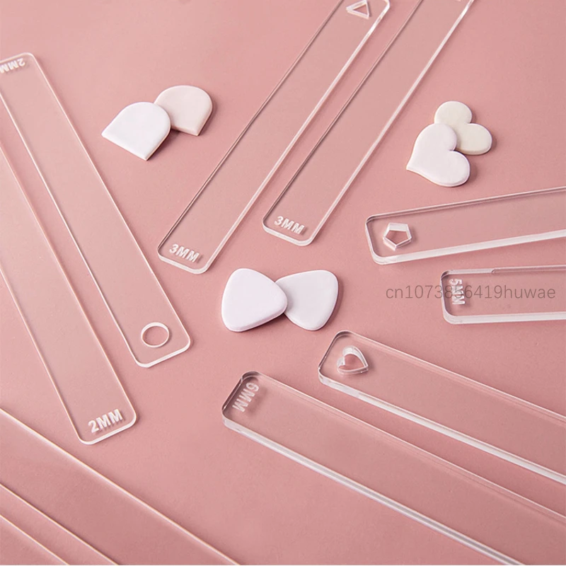 Polymer Clay Thickness Guide Rail Ruler 1 Pair 2/3/4/5/6mm DIY Earrings Jewelry Pendant Pottery Tool