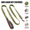 4.5ft Dog Pet Leash Rope 9 Colors PU leather Small Medium Large Dogs Nylon Padded Puppy Leashes Walking Leash Lead Ropes for Dog 3