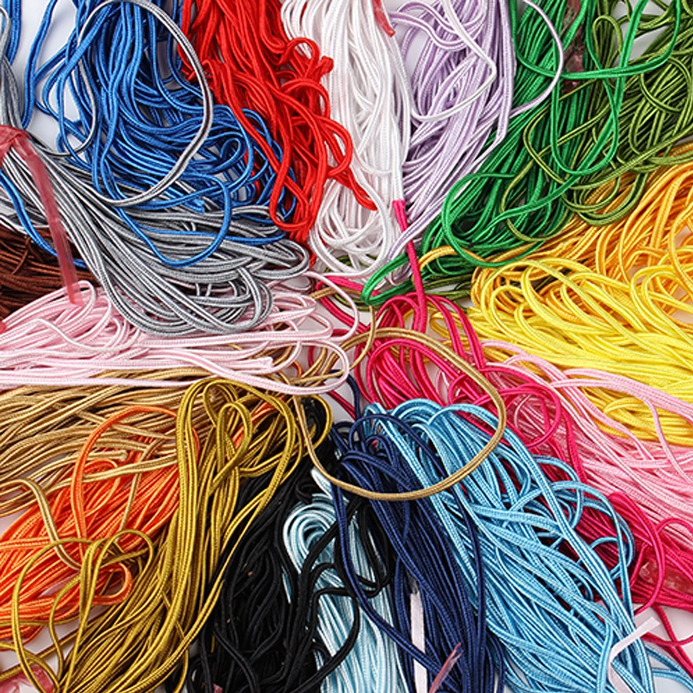 30yards/lot Chinese Soutache Cords Multicolor Nylon Rope Snake Belly Cords For DIY Jewelry Making Bracelet Clothing Accessories