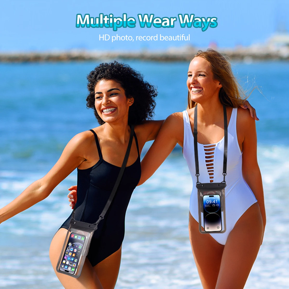 FONKEN Double Space Waterproof Phone Case IPX8 Dry Bag Suitable Swimming diving taking photos Waterproof cover for 8.5in Phone