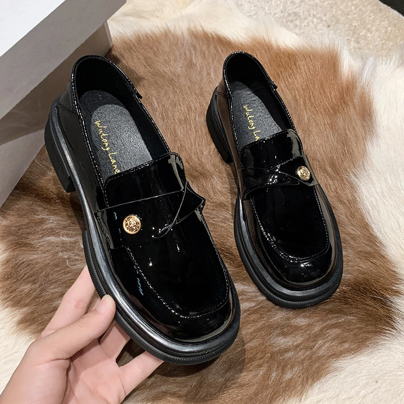 

Женские туфли с круглым носком, меховые лоферы, платформа, неглубокий Носок, британский стиль, повседневные Мягкие кроссовки, плоская подошва, осень