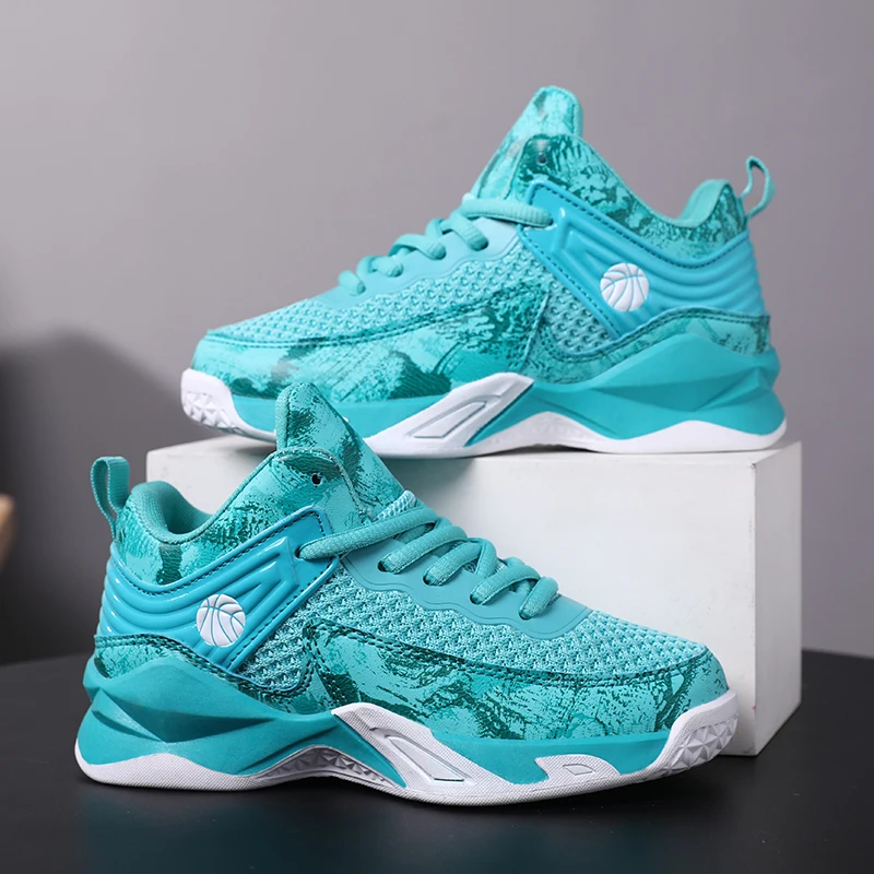 

Children's Basketball Shoes Children's High-quality Breathable Leather Basketball Shoes Fashion Sports Shoes Large Size 30-40